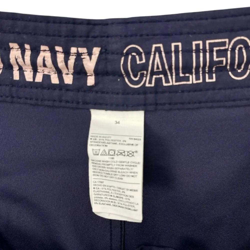 OLD NAVY CALIFORNIA Men's SWIM TRUNKS Blue Peach Size 34